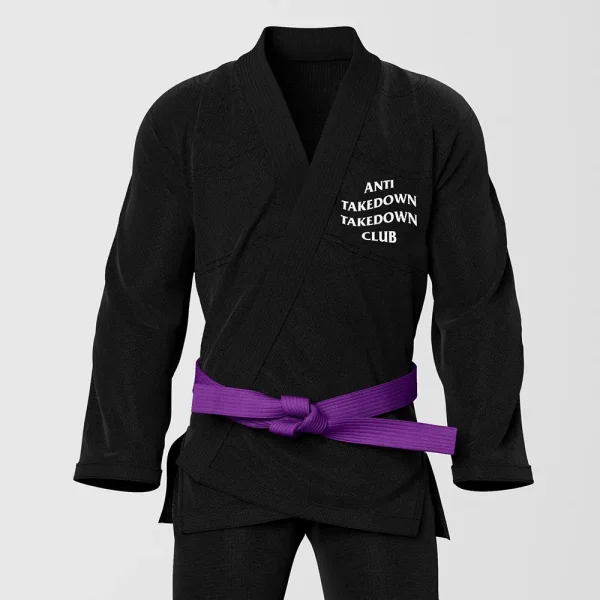 RashTag Anti Takedown Takedown Club BJJ Gi - Black in Black — back view