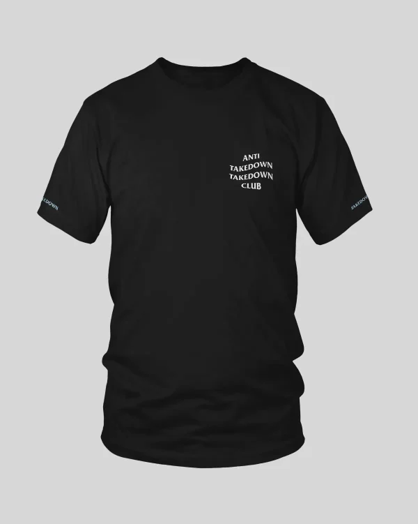 RashTag Anti Takedown Takedown Club T-Shirt - Black in Black — front angle