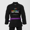 RashTag Be Autism Aware BJJ Gi - Black in Black — side profile