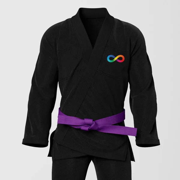 RashTag Be Autism Aware BJJ Gi - Black in Black — on‑body look
