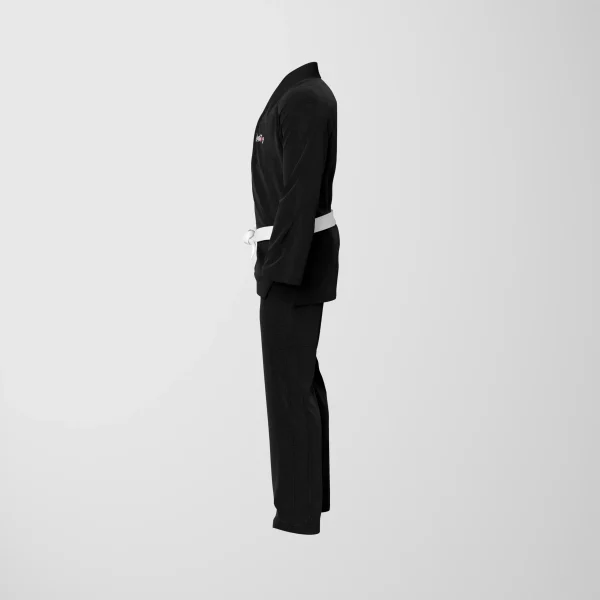 RashTag Kids Core Jiu Jitsu BJJ Gi - Black in Black — on‑body look