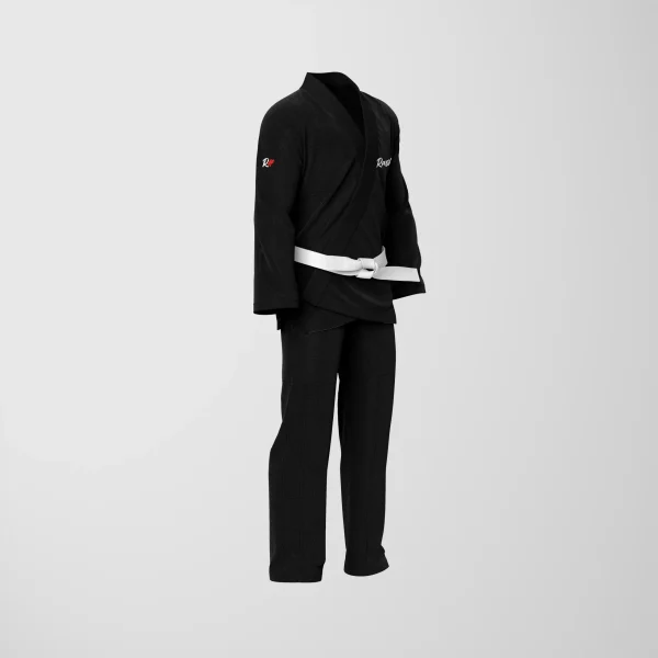 RashTag Kids Core Jiu Jitsu BJJ Gi - Black in Black — rear print
