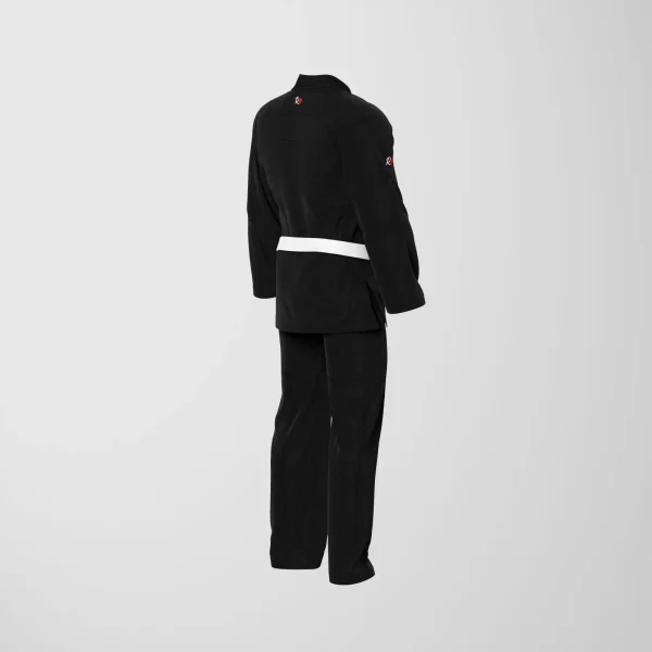 RashTag Kids Core Jiu Jitsu BJJ Gi - Black in Black — logo close‑up