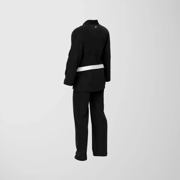 RashTag Kids Core Jiu Jitsu BJJ Gi - Black in Black — studio shot