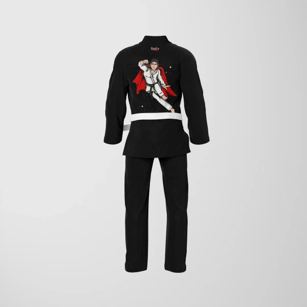 Rashtag Kids Hero B Jiu Jitsu Bjj Gi Black 2 RashTag Kids Hero-B Jiu Jitsu BJJ Gi - Black in Black — folded layout