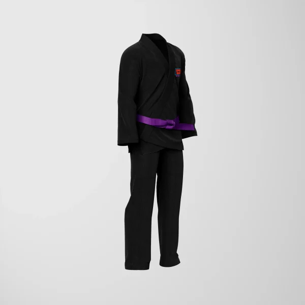 RashTag Open Mat Jiu Jitsu BJJ Gi - Black in Black — front angle