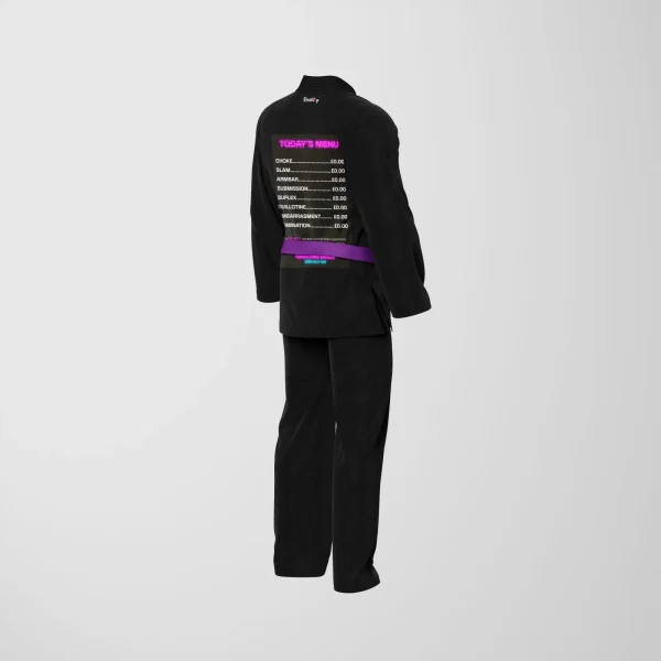 RashTag Open Mat Jiu Jitsu BJJ Gi - Black in Black — three‑quarter angle