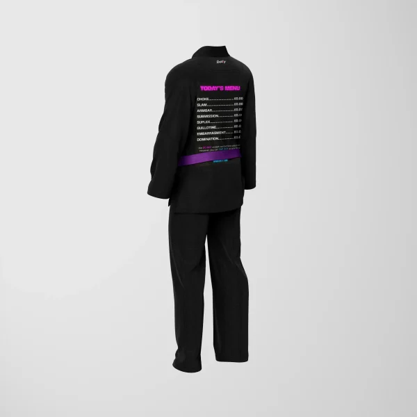 RashTag Open Mat Jiu Jitsu BJJ Gi - Black in Black — on‑body look