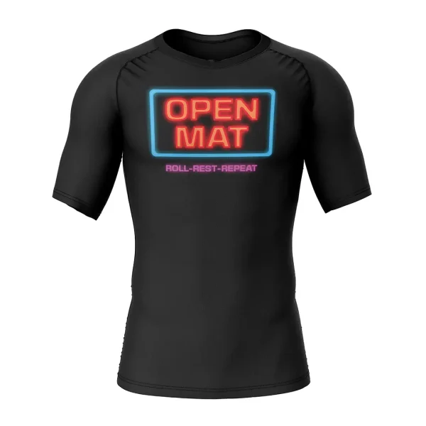 Man wearing a RashTag Open Mat Rash Guard