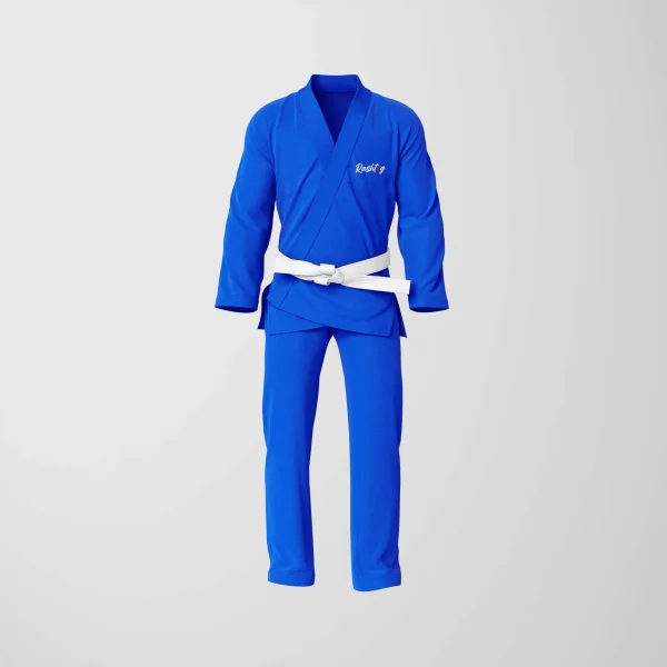 RashTag Position Control Submit Jiu Jitsu BJJ Gi - Blue in Blue — three‑quarter angle