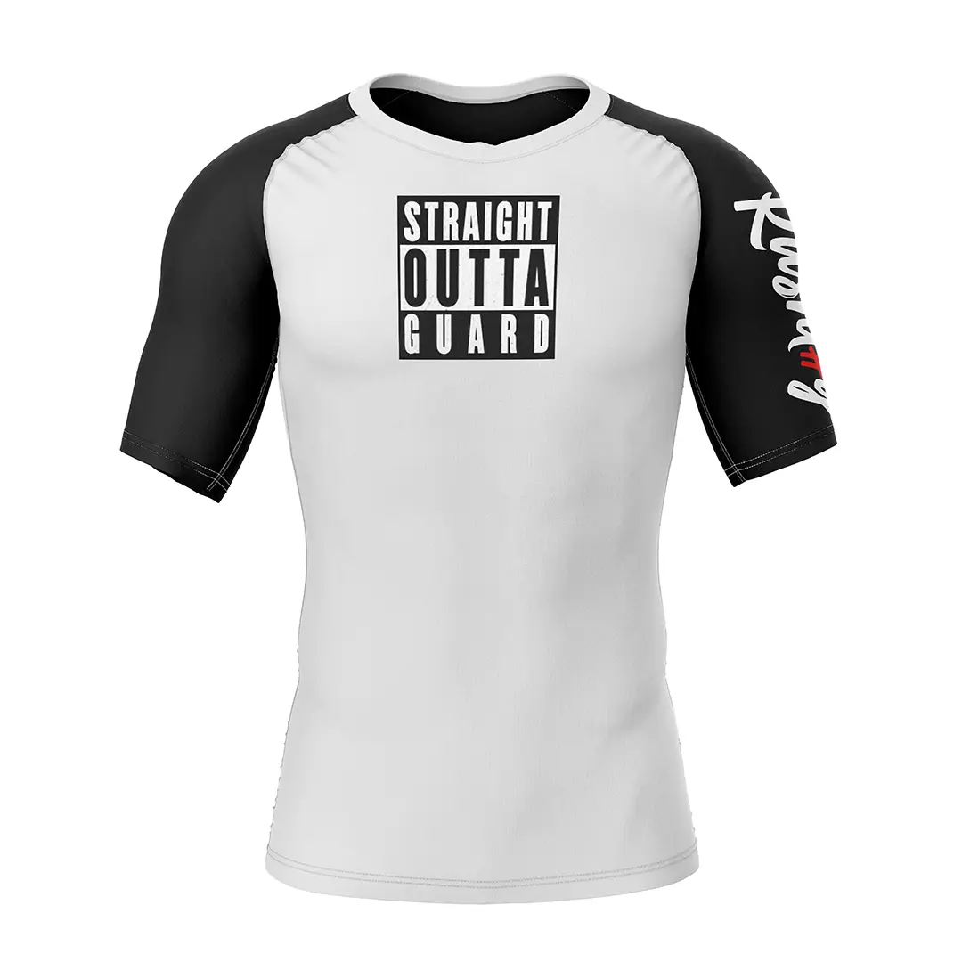 Man wearing RashTag Straight Outta Guard Rash Guard