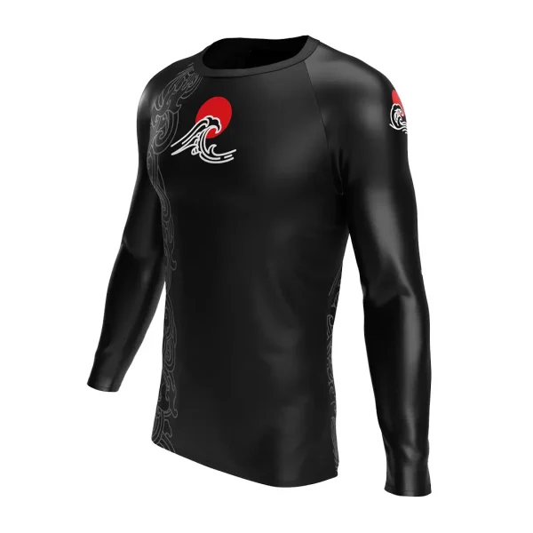 Rashtag Tidal Waves Rash Guard Black 3 RashTag Tidal Waves Rash Guard in vibrant blue color