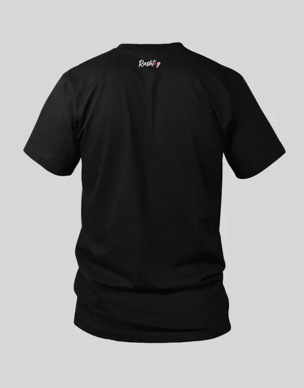 RashTag Tidal Waves T-Shirt - Black in Black — sleeve detail