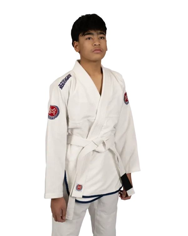 Kids wearing Scramble Athlete BJJ Gi