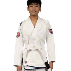 Kid wearing Scramble Athlete BJJ Gi