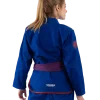 Scramble Athlete Bjj Gi Womens Blue 1 Woman wearing Scramble Athlete BJJ Gi