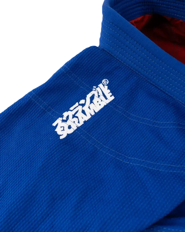 Scramble Athlete Bjj Gi Womens Blue 6 Female athlete wearing Scramble Athlete BJJ Gi