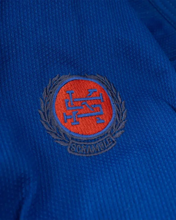 Scramble Athlete Bjj Gi Womens Blue 7 Woman wearing Scramble Athlete BJJ Gi.