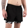Various scramble combination shorts logotypes displayed in vibrant colors