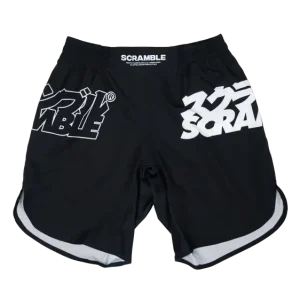 Black Scramble Core Shorts on white background