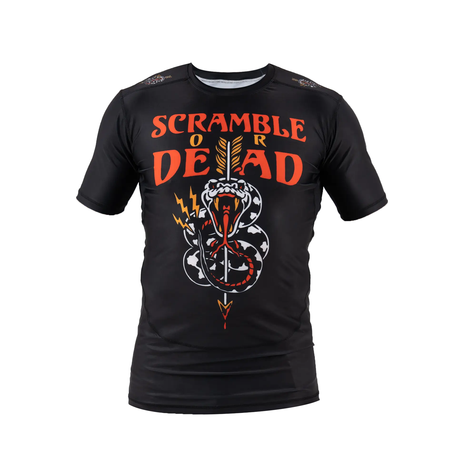 Scramble or Dead Rashguard displayed on a white background