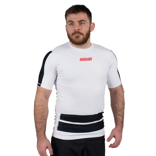 An athlete wearing a Scramble Ranked Rashguard