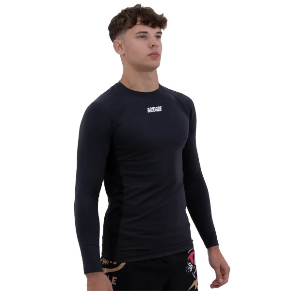 Scramble Shinobi Compression Top Long Sleeve Black 4 Man wearing a Scramble Shinobi Compression Top Long Sleeve