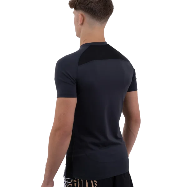 Martial artist wearing a Scramble Shinobi Compression Top Short Sleeve