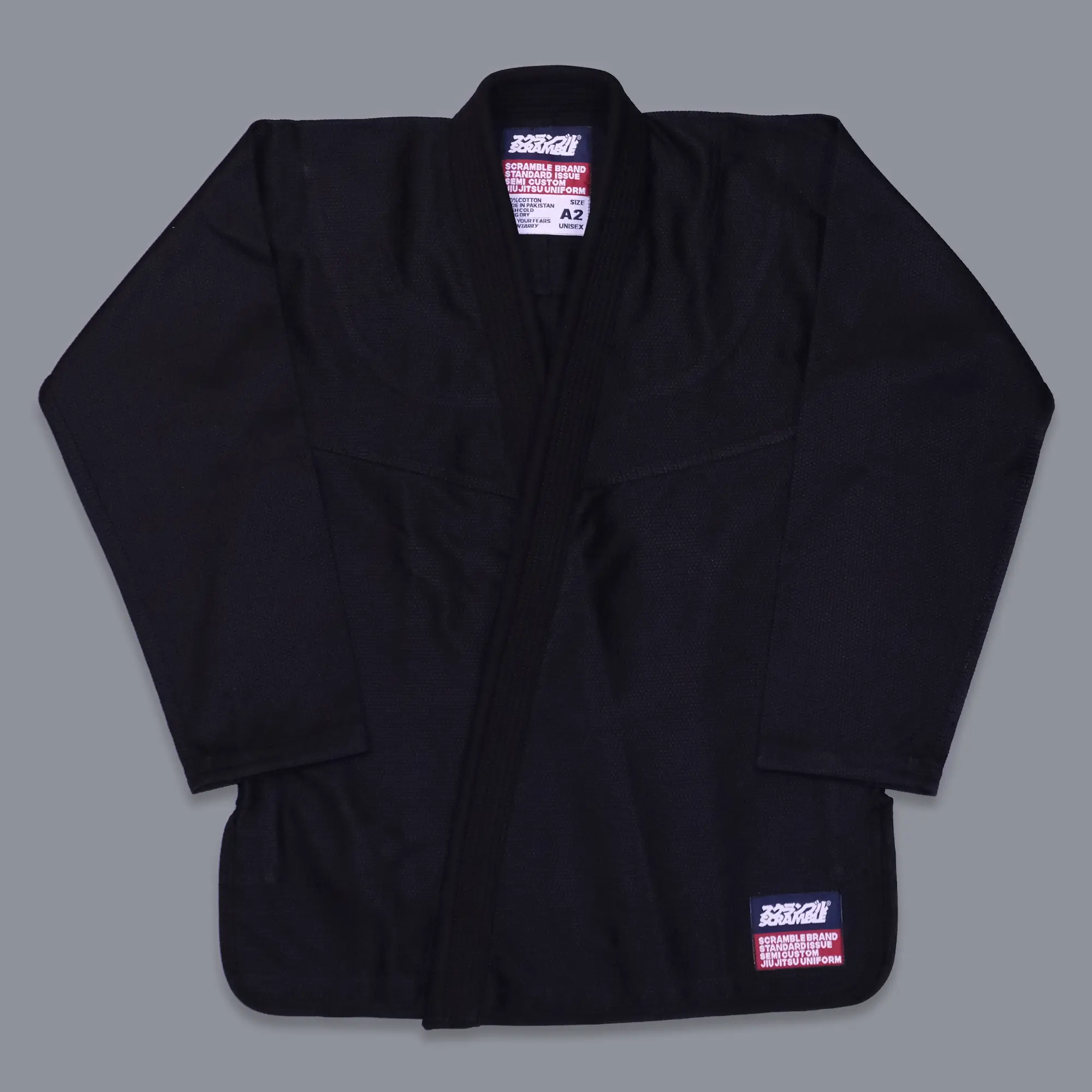 Man wearing Scramble Standard Issue BJJ Gi