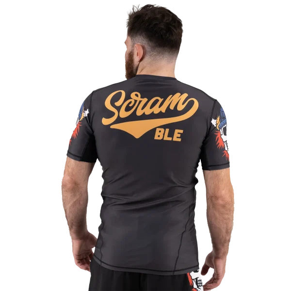Scramble Viking Rashguard in action during a MMA match