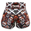 Twins Special Calaveras Skull Muay Thai Shorts TBS53-CAL in black with multicolored skull print