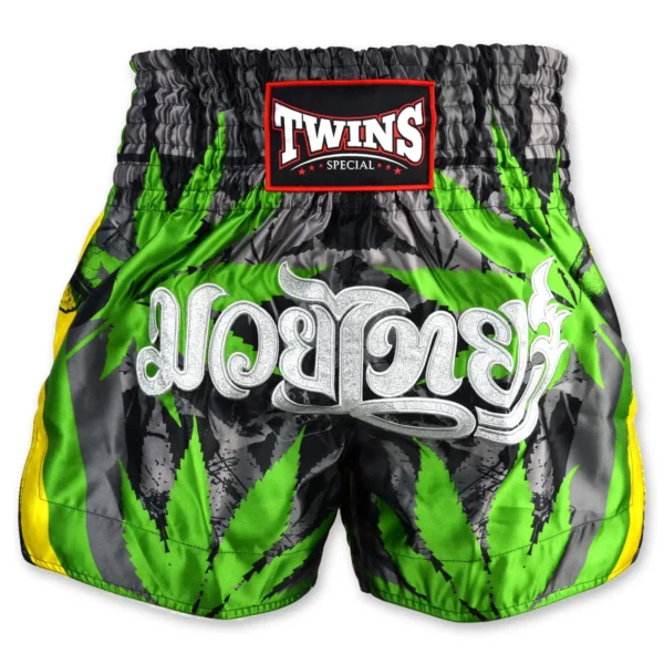 Twins Special Muay Thai Shorts On Display Twins Special Grass Muay Thai Shorts TBS54-GR in action