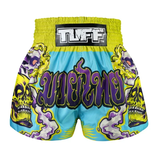 TUFF Muay Thai Shorts Trippy Skull MS682 design