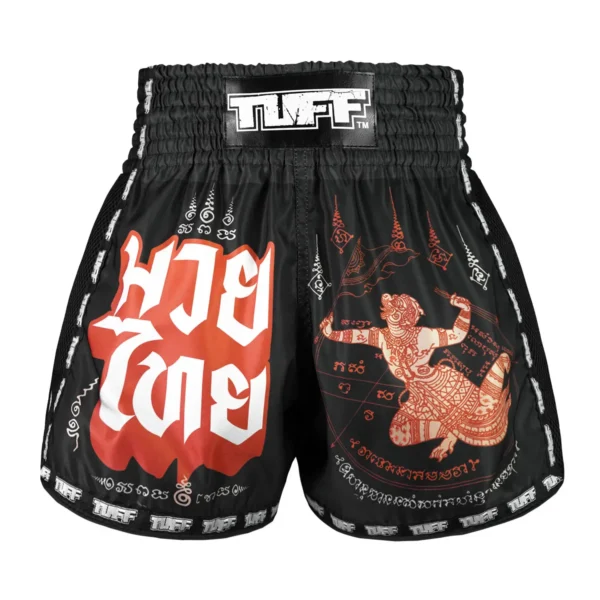 Muay Thai shorts with Hanuman design and retro style