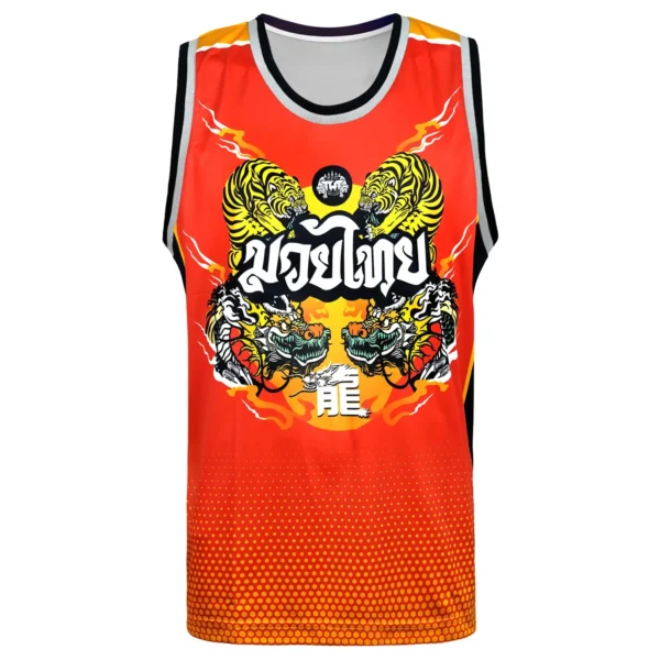 TUFF Vest Tank Top TT104 with Dynamic Dragon Tiger Motif TUFF Vest Tank Top featuring Chinese Dragon and Tiger Design - TT104