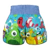 Tuff Kids Muay Thai Shorts Party Monster Rms104 Blue 2 Kids Muay Thai Shorts with Party Monster design by TUFF