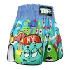 Tuff Kids Muay Thai Shorts Party Monster Rms104 Blue 3 Kid wearing TUFF Kids Muay Thai Shorts Party Monster RMS104