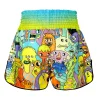 Tuff Kids Muay Thai Shorts We Come In Peace Rms107 Multi Coloured 2 Kid wearing TUFF Kids Muay Thai Shorts, We Come In Peace model RMS107.