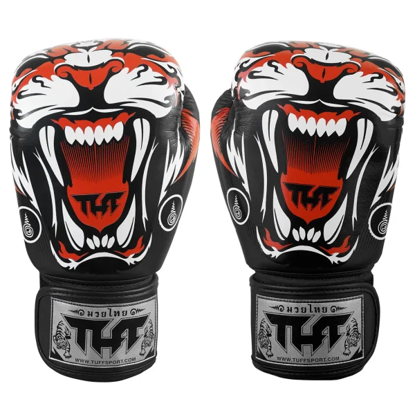 TUFF Muay Thai Boxing Gloves with unique tiger print design