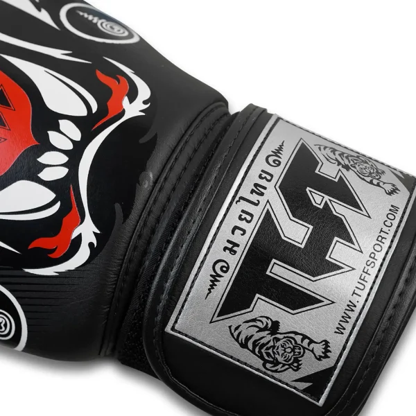 Pair of TUFF Muay Thai Boxing Gloves with tiger design