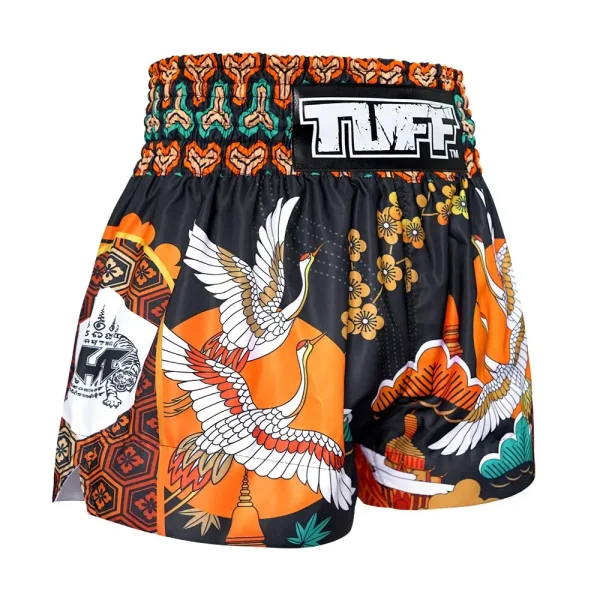 TUFF Muay Thai Shorts Autumn Sunray MS652 on white background