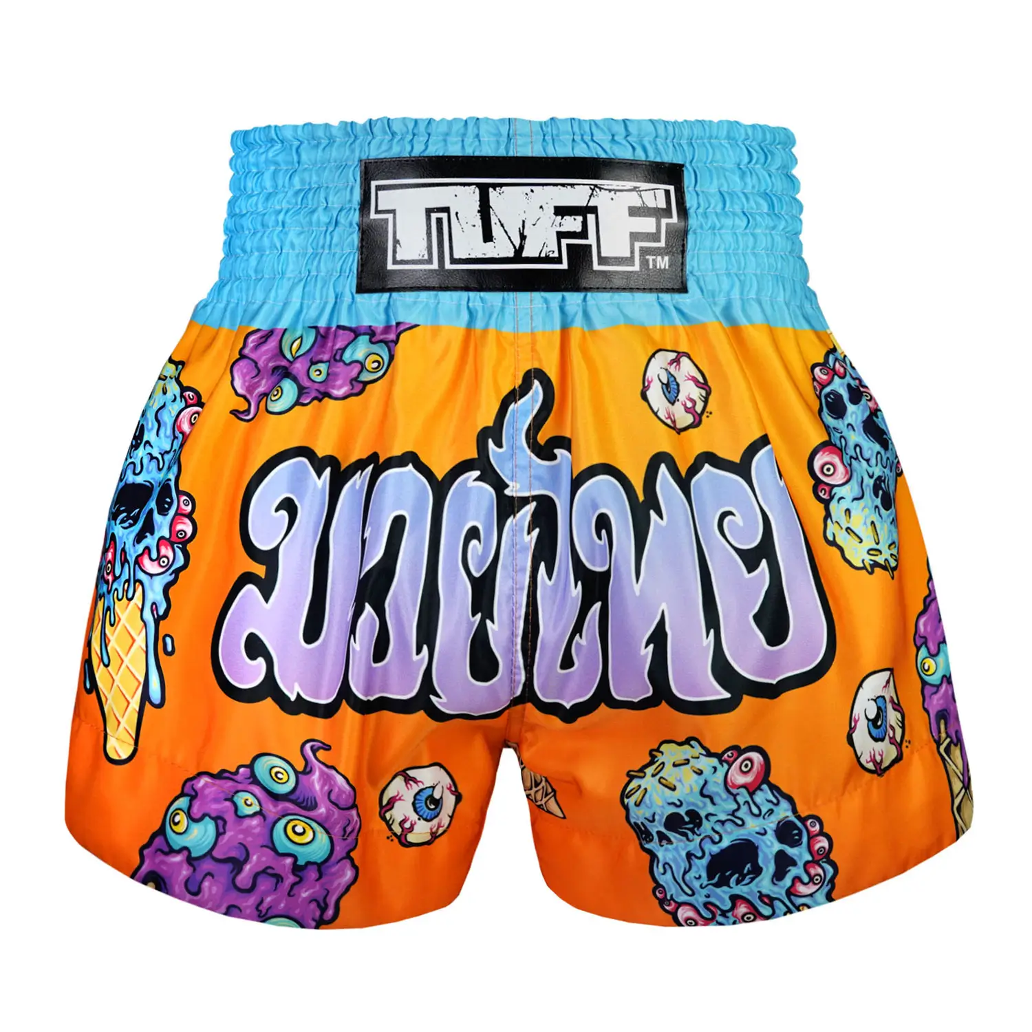 TUFF Muay Thai Shorts Eye-Scream MS681 in striking color demonstrative image