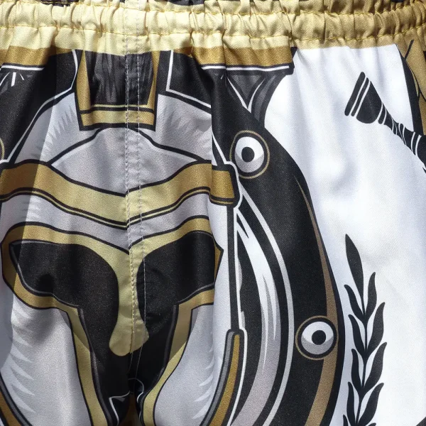 Tuff Muay Thai Shorts Golden Gladiator Ms634 White Gold 4 TUFF Muay Thai Shorts Golden Gladiator MS634