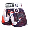 TUFF Muay Thai shorts with a Japanese crane design
