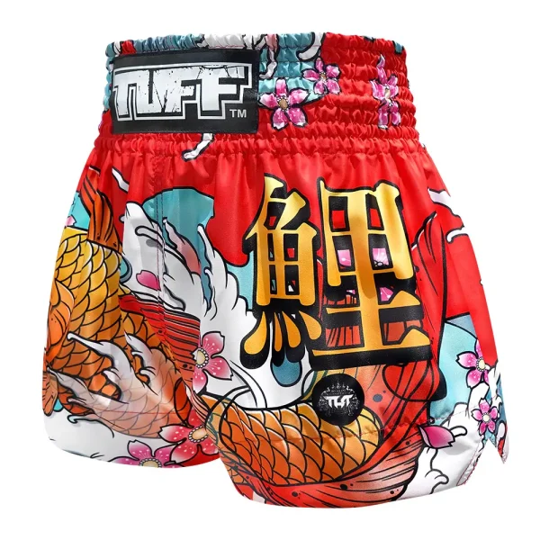 TUFF Muay Thai Shorts featuring a Japanese Koi Fish design