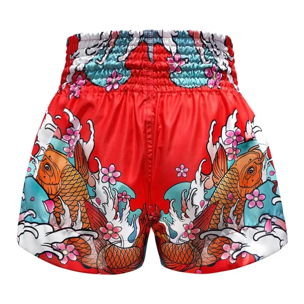 TUFF Muay Thai shorts depicting a Japanese koi fish design