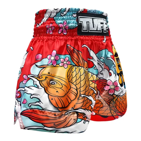 TUFF Muay Thai Shorts featuring Japanese Koi Fish design