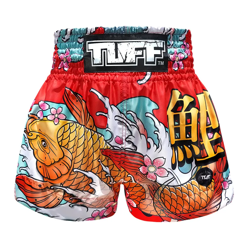 TUFF Muay Thai Shorts featuring Japanese Koi Fish design