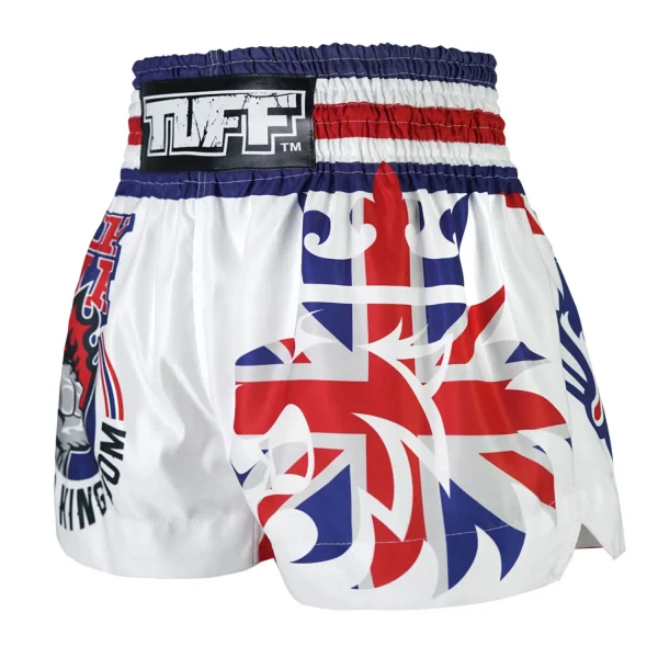 Tuff Muay Thai Shorts King Of Beasts Uk Flag Ms666 White 1 TUFF Muay Thai Shorts King of Beasts UK Flag MS666