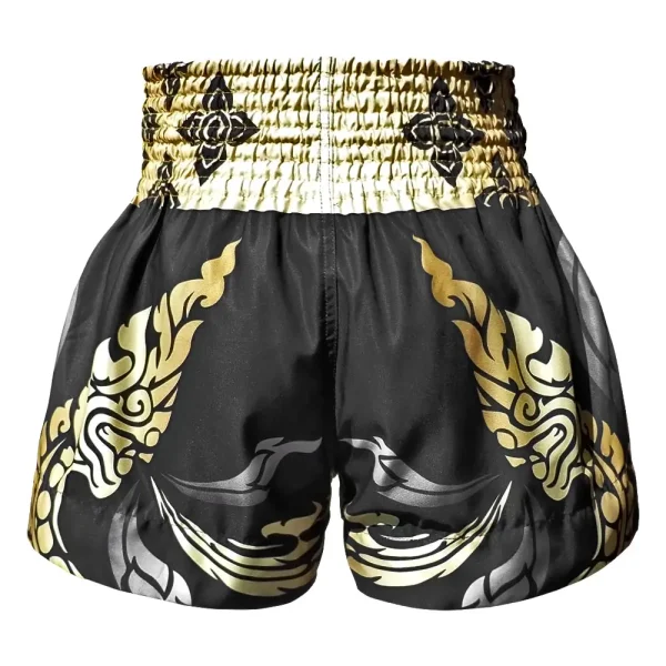 Tuff Muay Thai Shorts King Of Naga Ms631 Black Gold 1 Pair of TUFF Muay Thai Shorts King of Naga MS631